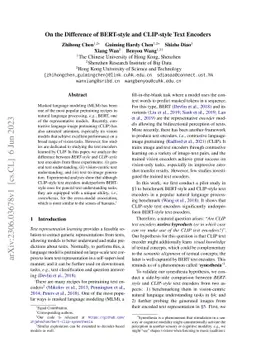 On the Difference of BERT-style and CLIP-style Text Encoders