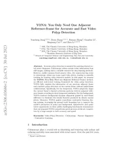 YONA: You Only Need One Adjacent Reference-frame for Accurate and Fast
  Video Polyp Detection