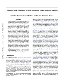 Unleashing Mask: Explore the Intrinsic Out-of-Distribution Detection
  Capability