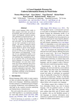 A Cross-Linguistic Pressure for Uniform Information Density in Word
  Order