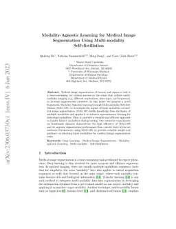 Modality-Agnostic Learning for Medical Image Segmentation Using
  Multi-modality Self-distillation