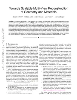 Towards Scalable Multi-View Reconstruction of Geometry and Materials