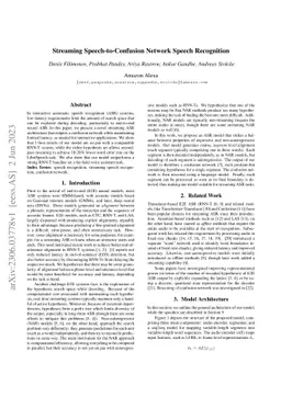 Streaming Speech-to-Confusion Network Speech Recognition
