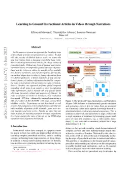 Learning to Ground Instructional Articles in Videos through Narrations