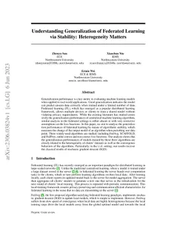 Understanding Generalization of Federated Learning via Stability:
  Heterogeneity Matters