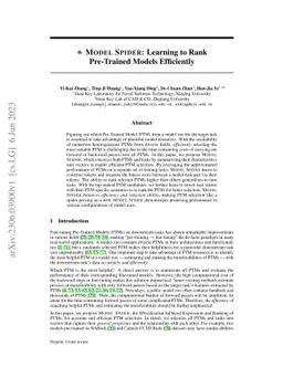 Model Spider: Learning to Rank Pre-Trained Models Efficiently