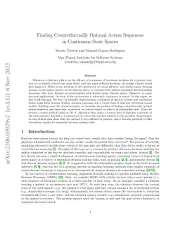 Finding Counterfactually Optimal Action Sequences in Continuous State
  Spaces