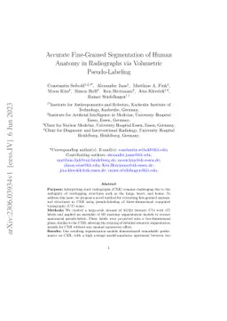 Accurate Fine-Grained Segmentation of Human Anatomy in Radiographs via
  Volumetric Pseudo-Labeling