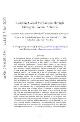 Learning Causal Mechanisms through Orthogonal Neural Networks