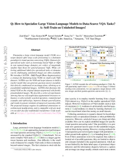 Q: How to Specialize Large Vision-Language Models to Data-Scarce VQA
  Tasks? A: Self-Train on Unlabeled Images!