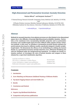 High-dimensional and Permutation Invariant Anomaly Detection