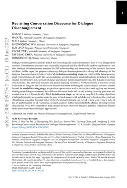 Revisiting Conversation Discourse for Dialogue Disentanglement