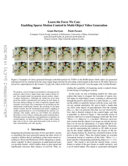 Learn the Force We Can: Enabling Sparse Motion Control in Multi-Object
  Video Generation