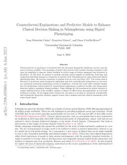 Counterfactual Explanations and Predictive Models to Enhance Clinical
  Decision-Making in Schizophrenia using Digital Phenotyping
