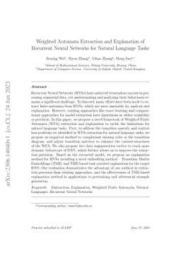 Weighted Automata Extraction and Explanation of Recurrent Neural
  Networks for Natural Language Tasks