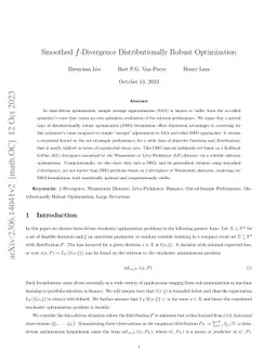 Smoothed $f$-Divergence Distributionally Robust Optimization