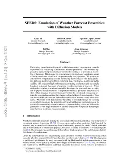 SEEDS: Emulation of Weather Forecast Ensembles with Diffusion Models