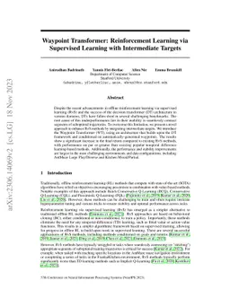 Waypoint Transformer: Reinforcement Learning via Supervised Learning
  with Intermediate Targets