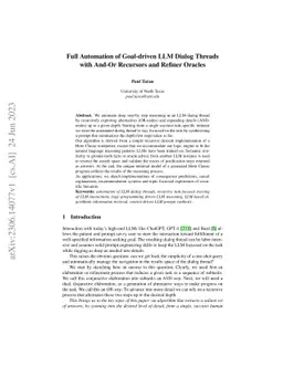 Full Automation of Goal-driven LLM Dialog Threads with And-Or Recursors
  and Refiner Oracles