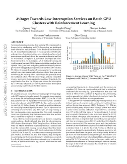 Mirage: Towards Low-interruption Services on Batch GPU Clusters with
  Reinforcement Learning