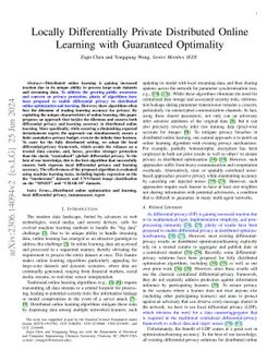 Locally Differentially Private Distributed Online Learning with
  Guaranteed Optimality