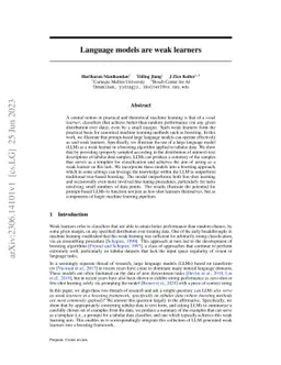 Language models are weak learners