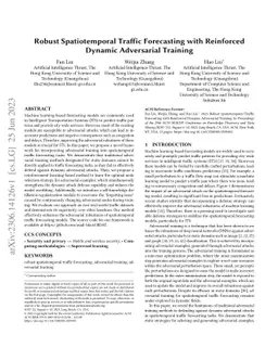 Robust Spatiotemporal Traffic Forecasting with Reinforced Dynamic
  Adversarial Training