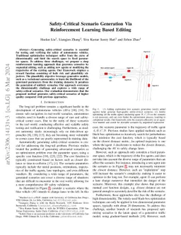 Safety-Critical Scenario Generation Via Reinforcement Learning Based
  Editing