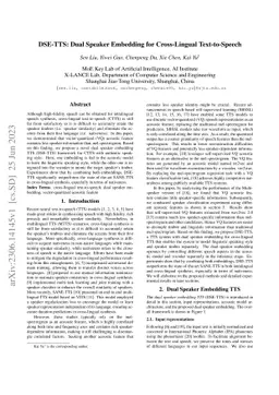DSE-TTS: Dual Speaker Embedding for Cross-Lingual Text-to-Speech