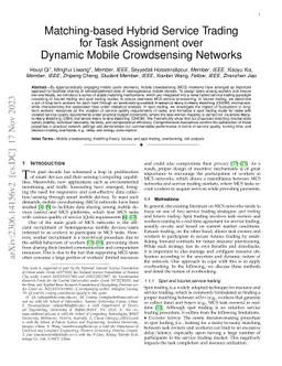 Matching-based Hybrid Service Trading for Task Assignment over Dynamic
  Mobile Crowdsensing Networks