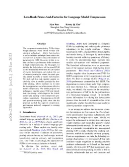 Low-Rank Prune-And-Factorize for Language Model Compression