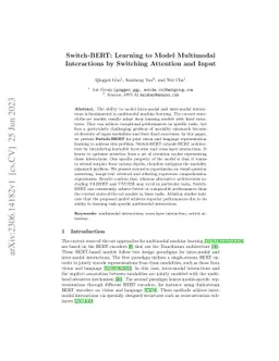 Switch-BERT: Learning to Model Multimodal Interactions by Switching
  Attention and Input