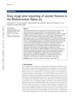 Deep image prior inpainting of ancient frescoes in the Mediterranean
  Alpine arc