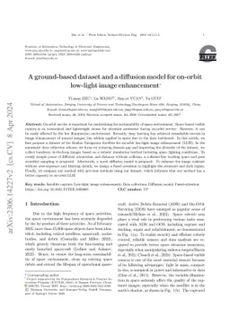 A ground-based dataset and a diffusion model for on-orbit low-light
  image enhancement