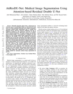 AttResDU-Net: Medical Image Segmentation Using Attention-based Residual
  Double U-Net