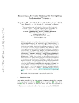 Enhancing Adversarial Training via Reweighting Optimization Trajectory
