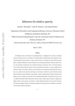 Inference for relative sparsity