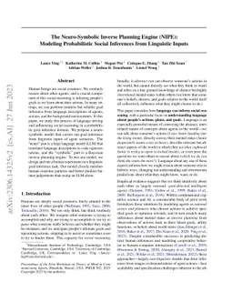 The Neuro-Symbolic Inverse Planning Engine (NIPE): Modeling
  Probabilistic Social Inferences from Linguistic Inputs