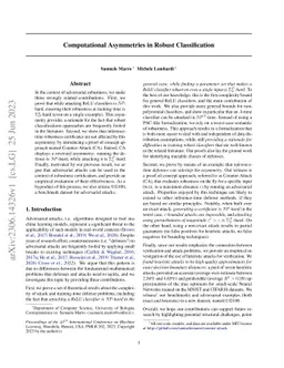 Computational Asymmetries in Robust Classification