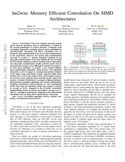 Im2win: Memory Efficient Convolution On SIMD Architectures