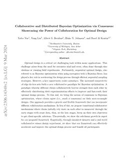 Collaborative and Distributed Bayesian Optimization via Consensus:
  Showcasing the Power of Collaboration for Optimal Design