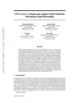 GPatcher: A Simple and Adaptive MLP Model for Alleviating Graph
  Heterophily