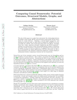 Comparing Causal Frameworks: Potential Outcomes, Structural Models,
  Graphs, and Abstractions