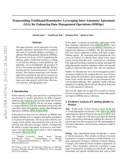 Transcending Traditional Boundaries: Leveraging Inter-Annotator
  Agreement (IAA) for Enhancing Data Management Operations (DMOps)