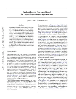 Gradient Descent Converges Linearly for Logistic Regression on Separable
  Data
