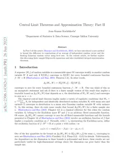 Central Limit Theorems and Approximation Theory: Part II