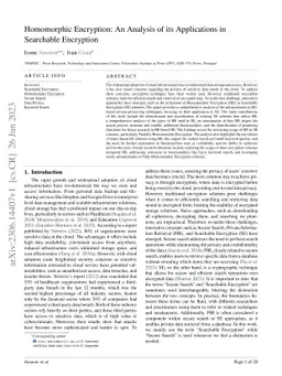 Homomorphic Encryption: An Analysis of its Applications in Searchable
  Encryption