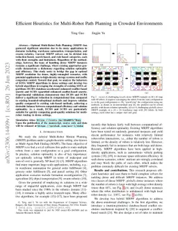 Efficient Heuristics for Multi-Robot Path Planning in Crowded
  Environments