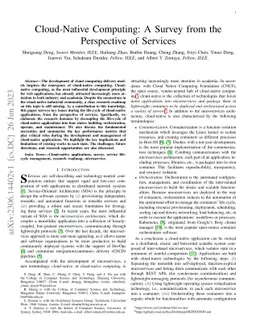 Cloud-Native Computing: A Survey from the Perspective of Services