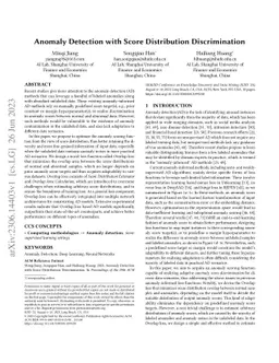 Anomaly Detection with Score Distribution Discrimination